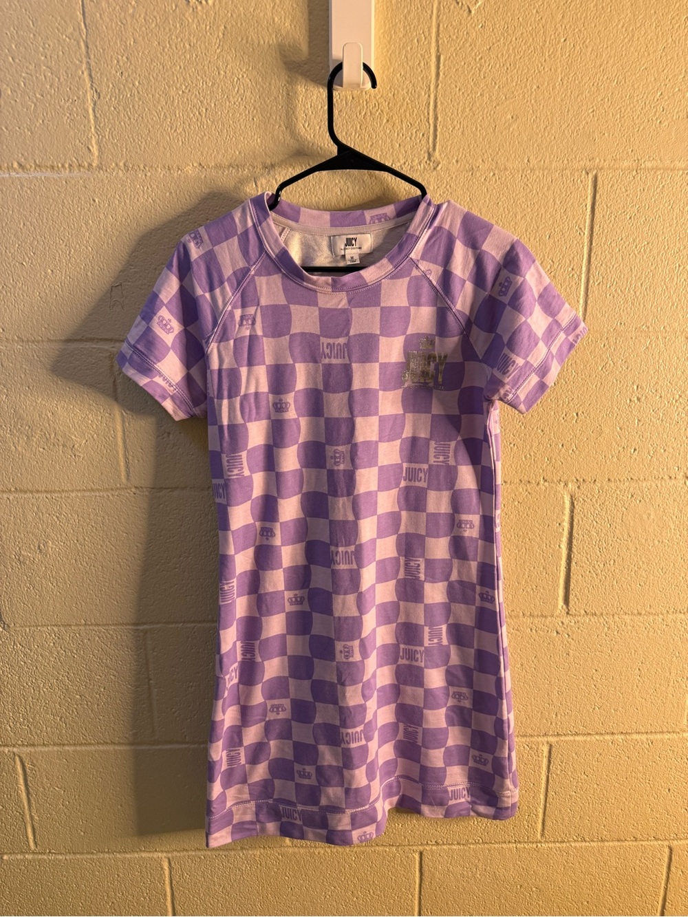 Juicy Couture Lavender and White Checker Tee Dress